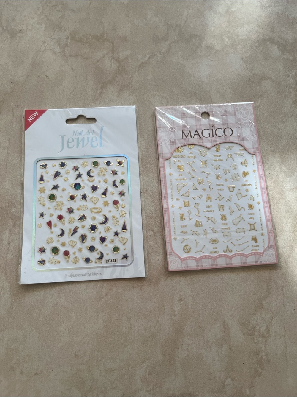 Kids Nail Art Stickers - Multicolor & Gold Accents